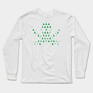 Skull and Crossbones Christmas Tree Pattern Long Sleeve T-Shirt